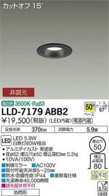 大光電機(DAIKO) LLD-7179ABB2 ダウンライト 埋込穴φ50 非調光 温白色 ビーム角50度 防雨形 黒