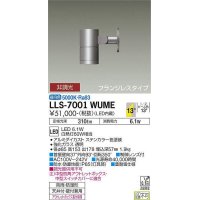 大光電機(DAIKO) LLS-7001WUME スポットライト 非調光 昼白色 ビーム角14度 フランジレスタイプ 防雨・防湿形 ステンカラー