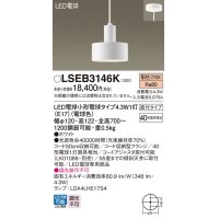 パナソニック LSEB3146K ペンダント LED(電球色) 天井吊下型 直付タイプ LED電球交換型 ホワイト