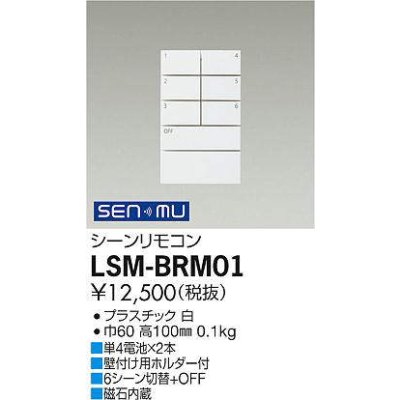 画像1: 大光電機(DAIKO) LSM-BRM01 部材 シーンリモコン 6シーン切替+OFF ホワイト