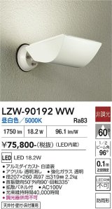 大光電機(DAIKO) LZW-90192WW アウトドア ウォールスポット 非調光 昼白色 LED 防雨形 ホワイト