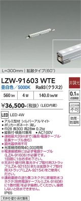 大光電機(DAIKO) LZW-91603WTE 間接照明 L300タイプ 非調光 昼白色 LED スリムラインライト 屋内外兼用 防雨・防湿形 シルバーアルマイト