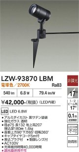 大光電機(DAIKO) LZW-93870LBM アウトドア スポットライト 非調光 電源内蔵 電球色 LED スパイクタイプ 防雨形 ブラック