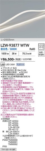 大光電機(DAIKO) LZW-93877WTW 間接照明 L2910タイプ 電源別売 昼白色 LED トップビュータイプ ドットレス 防雨・防湿形