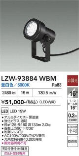 大光電機(DAIKO) LZW-93884WBM アウトドア スポットライト 非調光 灯具本体 フランジ別売 昼白色 LED 防雨形 ブラック