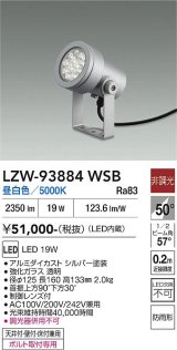 大光電機(DAIKO) LZW-93884WSB アウトドア スポットライト 非調光 灯具本体 フランジ別売 昼白色 LED 防雨形 シルバー