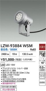 大光電機(DAIKO) LZW-93884WSM アウトドア スポットライト 非調光 灯具本体 フランジ別売 昼白色 LED 防雨形 シルバー
