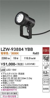 大光電機(DAIKO) LZW-93884YBB アウトドア スポットライト 非調光 灯具本体 フランジ別売 電球色 LED 防雨形 ブラック