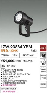 大光電機(DAIKO) LZW-93884YBM アウトドア スポットライト 非調光 灯具本体 フランジ別売 電球色 LED 防雨形 ブラック