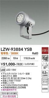 大光電機(DAIKO) LZW-93884YSB アウトドア スポットライト 非調光 灯具本体 フランジ別売 電球色 LED 防雨形 シルバー