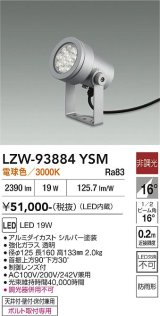 大光電機(DAIKO) LZW-93884YSM アウトドア スポットライト 非調光 灯具本体 フランジ別売 電球色 LED 防雨形 シルバー