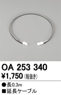 【数量限定特価】オーデリック OA253340 間接照明 延長ケーブル 長0.3m ￡