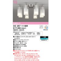 オーデリック　OC257111BR(ランプ別梱)　シャンデリア 8畳 調光 調色 Bluetooth コントローラー別売 LEDランプ 電球色〜昼光色 ホワイトブロンズメッキ