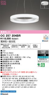 オーデリック OC257204BR シャンデリア 14畳 調光調色 Bluetooth リモコン別売 LED一体型 高演色LED マットホワイト