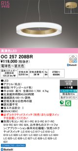 オーデリック OC257208BR シャンデリア 14畳 調光調色 Bluetooth リモコン別売 LED一体型 高演色LED サテンゴールド
