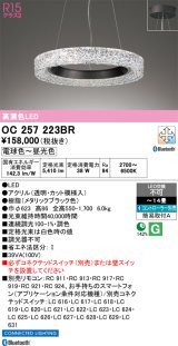 オーデリック OC257223BR シャンデリア 14畳 調光調色 Bluetooth リモコン別売 LED一体型 高演色LED メタリックブラック