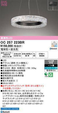 オーデリック OC257223BR シャンデリア 14畳 調光調色 Bluetooth リモコン別売 LED一体型 高演色LED メタリックブラック