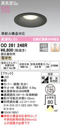オーデリック　OD261246R　ダウンライト LED一体型 調光 調光器別売 電球色 高気密SB 埋込穴φ125 ブラック