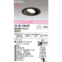 オーデリック　OD361246LDR(ランプ別梱)　ダウンライト LEDランプ 非調光 電球色 高気密SB 埋込穴φ125 ブラック