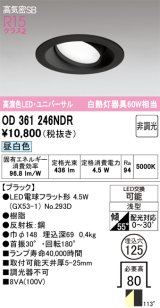 オーデリック　OD361246NDR(ランプ別梱)　ダウンライト LEDランプ 非調光 昼白色 高気密SB 埋込穴φ125 ブラック