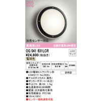 オーデリック　OG041631LCR(ランプ別梱)　エクステリア ポーチライト LEDランプ 電球色 防雨型 ブラック