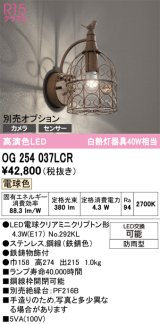 オーデリック　OG254037LCR(ランプ別梱)　エクステリア ポーチライト LEDランプ 電球色 別売センサー対応 防雨型 鉄錆色