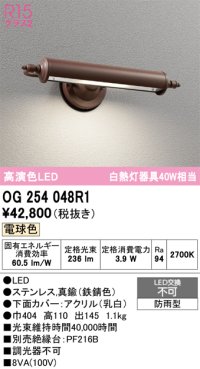 オーデリック　OG254048R1　エクステリア 表札灯 LED一体型 電球色 防雨型 鉄錆色