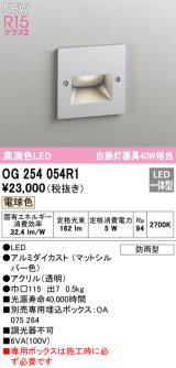 オーデリック OG254054R1 エクステリア グランドアップライト LED一体型 電球色 高演色LED R15 防雨型 マットシルバー