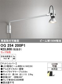 オーデリック　OG254200P1　エクステリア スポットライト ランプ別売 LEDランプ 防雨型 マットシルバー