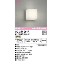 オーデリック　OG254291R　エクステリア ポーチライト LED一体型 電球色 防雨・防湿型 マットシルバー