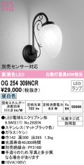 オーデリック　OG254309NCR(ランプ別梱)　エクステリア ポーチライト LEDランプ 昼白色 防雨型 マットブラック