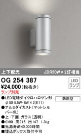 照明器具 オーデリック　OG254387　エクステリアポーチライト LED 上下配光 電球色タイプ ランプ別売
