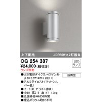 照明器具 オーデリック　OG254387　エクステリアポーチライト LED 上下配光 電球色タイプ ランプ別売