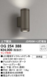 照明器具 オーデリック　OG254388　エクステリアポーチライト LED 上下配光 電球色タイプ ランプ別売