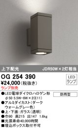 照明器具 オーデリック　OG254390　エクステリアポーチライト LED 上下配光 電球色タイプ ランプ別売