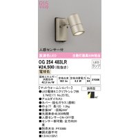 オーデリック　OG254483LR　エクステリア スポットライト LEDランプ 電球色 人感センサー付 防雨型 マットウォームシルバー