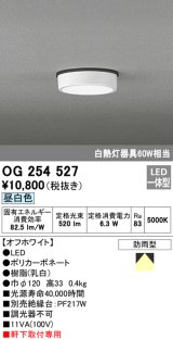 オーデリック　OG254527　エクステリアダウンライト(軒下用) LED一体型 非調光 白熱灯60W相当 昼白色 オフホワイト