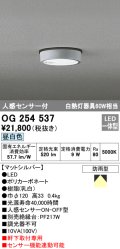 オーデリック　OG254537　エクステリアダウンライト(軒下用) LED一体型 人感センサ ON-OFF型 白熱灯60W相当 昼白色