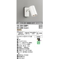 オーデリック　OG254539P1　エクステリアスポットライト LED一体型 電球色 ビーム球150W相当 ミディアム配光 防雨型 オフホワイト