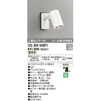 オーデリック　OG254542P1　エクステリアスポットライト LED一体型 電球色 ビーム球150W相当 ワイド配光 防雨型 オフホワイト