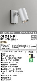 オーデリック　OG254544P1　エクステリアスポットライト LED一体型 電球色 ビーム球150W相当 ワイド配光 防雨型 マットシルバー