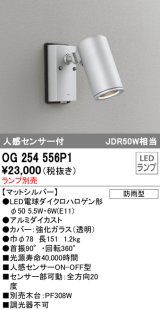 オーデリック　OG254556P1　エクステリアスポットライト LEDランプ JDR50W相当 ランプ別売 人感センサ付 防雨型 マットシルバー