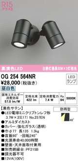 オーデリック　OG254564NR(ランプ別梱)　エクステリア スポットライト LEDランプ 昼白色 防雨型 黒色サテン