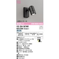 オーデリック　OG254567NR(ランプ別梱)　エクステリア スポットライト LEDランプ 昼白色 人感センサー付 防雨型 黒色サテン