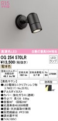 オーデリック　OG254570LR　エクステリア スポットライト LEDランプ 電球色 防雨型 黒色サテン