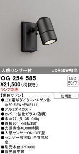 オーデリック　OG254585　エクステリアスポットライト LED 人感センサ 防雨型 黒色サテン ランプ別売