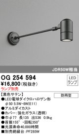 オーデリック　OG254594　エクステリアスポットライト LED 防雨型 黒色サテン ランプ別売