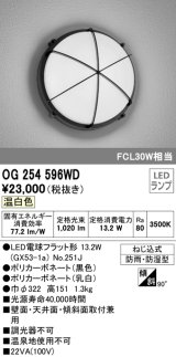 オーデリック　OG254596WD(ランプ別梱)　エクステリアポーチライト LEDランプ 温白色 壁面・天井面・傾斜面取付兼用 防雨・防湿型