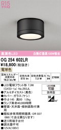 オーデリック OG254602LR(ランプ別梱) エクステリア ポーチライト LEDランプ 電球色 高演色LED 防雨型 黒色