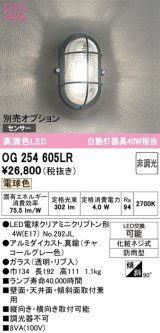 オーデリック　OG254605LR(ランプ別梱)　ブラケットライト 非調光 LEDランプ 電球色 防雨型 チャコールグレー